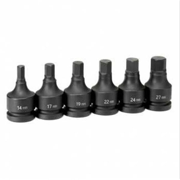 Grey Pneumatic Grey Pneumatic Corp. GY9196MH 1 in. Drive Hex Driver Metric Set - 6 Pieces GY9196MH